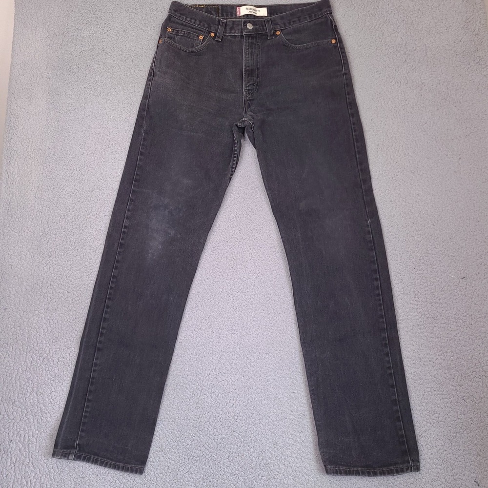 Vintage Levis 505 Jeans Mens 34x35 Black Straight Regular Fit Made In Canada